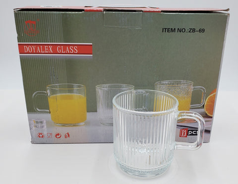 6 PC TEA GLASS W/HANDLE