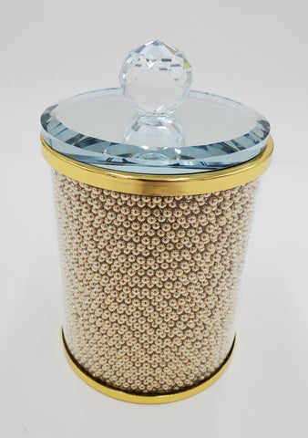 7.5"x4" CANISTER - GOLD DESIGN-LARGE