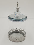 9"x4" GLASS CANISTER-SILVER