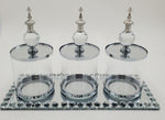 3PC CANSTERS W/MIRRORED TRAY