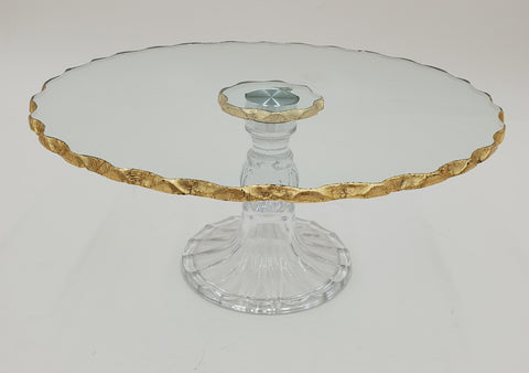 9.5" FOOTED PLATER-GOLD RIM