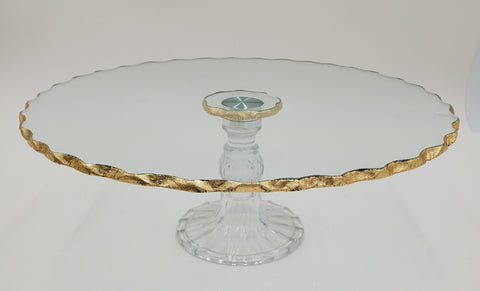 11.5" FOOTED PLATER-GOLD RIM