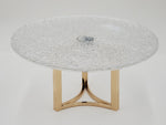 13.5"x7" ROUND STAND W/PLATE -GOLD