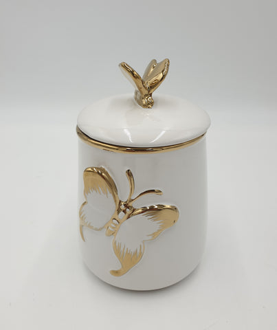 6"x4" CANISTER-GOLD BUTTERFLY - 24/CS
