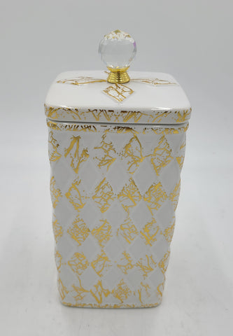 11.5"X4.75" CANISTER-GOLD DESIGN-SQUARE-LARGE