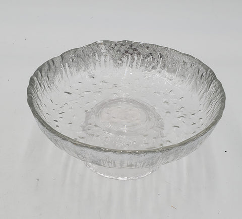 5.75"x3" FOOTED GLASS BOWL-SILVER DESIGN