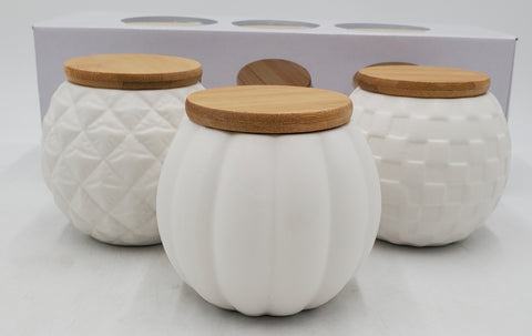 2.75"x3.5" - 3 PC CANISTER SET-WHITE