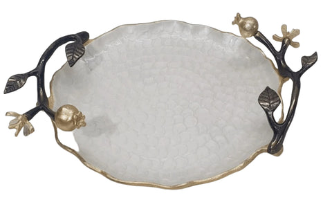 13" ROUND PLATTER-POMEGRANATE