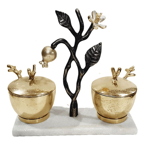 CANDY JAR SET W/SPOON-POMEGRANATE