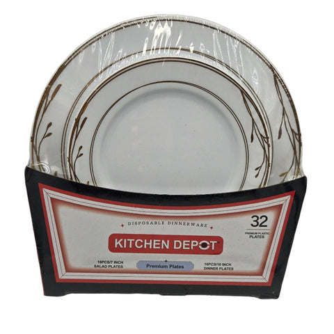 PLATE SET-GOLD DESIGN-32CT