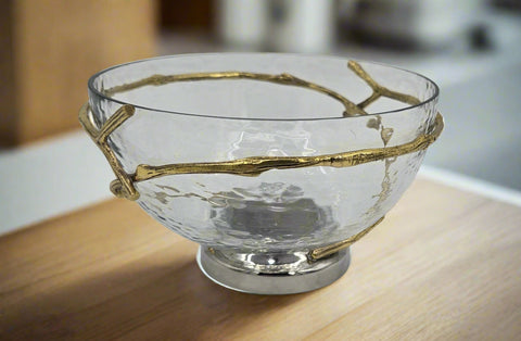 6.25"x4"GLASS BOWL-BRANCH DESIGN