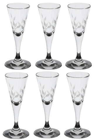 25ML-6PC FOOTED SHOT GLASS