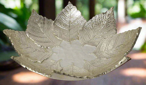 12.5" GOLD BOWL-LEAF DESIGN