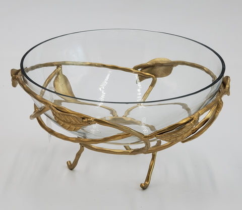 8"x5" GLASS BOWL W/GOLD STAND
