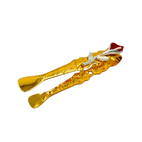 4" FOOD TONG-SILVER/GOLD