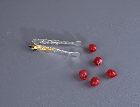 4" FOOD TONG-SILVER/GOLD