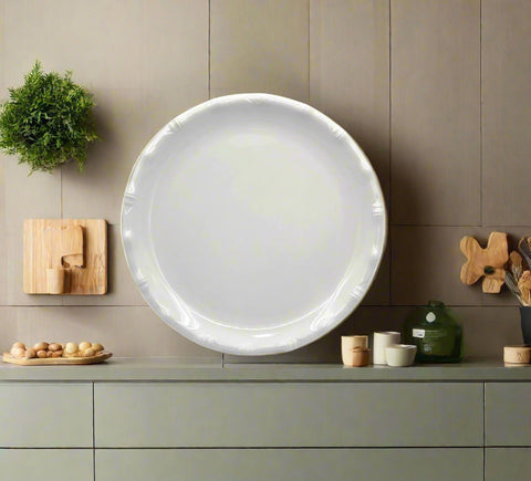 12" MELAMINE PLATTER-WHITE