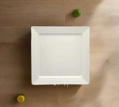 10"MELAMINE PLATE-SQUARE-WHITE