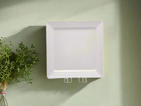 8" MELAMINE PLATE-SQUARE-WHITE