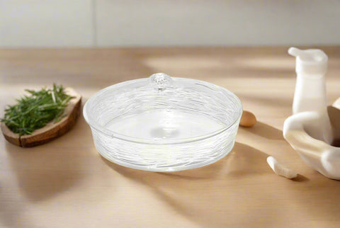 10"x2.5"ACRYLIC DISH W/LID-ROUND