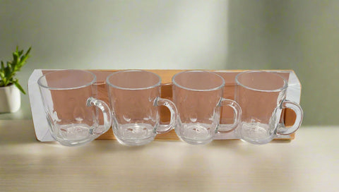 4 PC GLASS TEA CUP