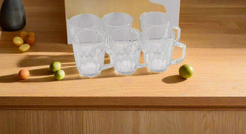 6 PC GLASS TEA CUP