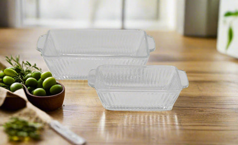 6.75"x4" , 5"x3" - 2 PC SMALL GLASS DISH-RECTANGLE
