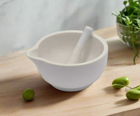 6.5" PORCELAIN MORTAR & PESTLE