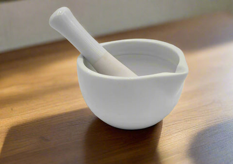4" PORCELAIN MORTAR & PESTLE