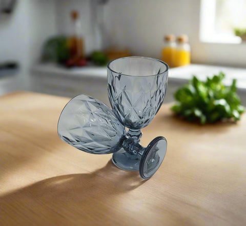 2 PC WINE GLASS-BLUE