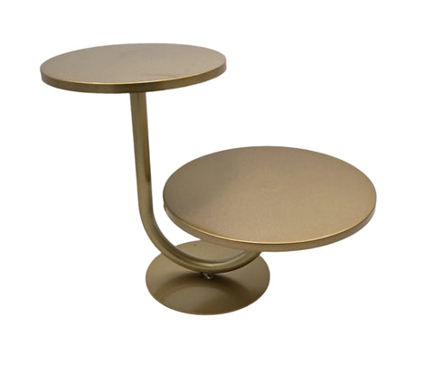 10" & 8"- 11" HEIGHT- 2 TIER STAND-GOLD