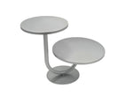 10" & 8"- 11" HEIGHT- 2 TIER STAND-SILVER