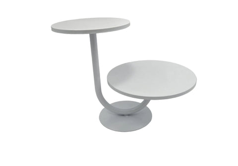 10" & 8"- 11" HEIGHT- 2 TIER STAND-WHITE