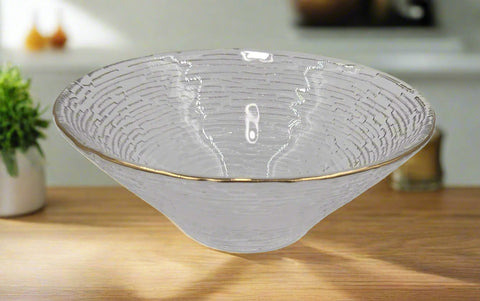 4.75"x2.5" GLASS BOWL-GOLD RIM