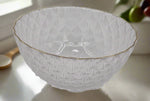 6"x3" GLASS BOWL-GOLD RIM