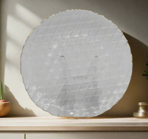 8" GLASS PLATE-GOLD RIM