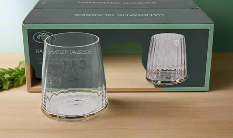 6 PC DRINKING GLASS W/GOLD DESIGN