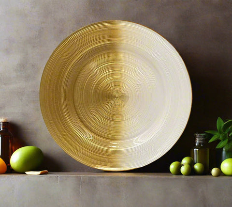 10.75" GLASS PLATE-GOLD DESIGN