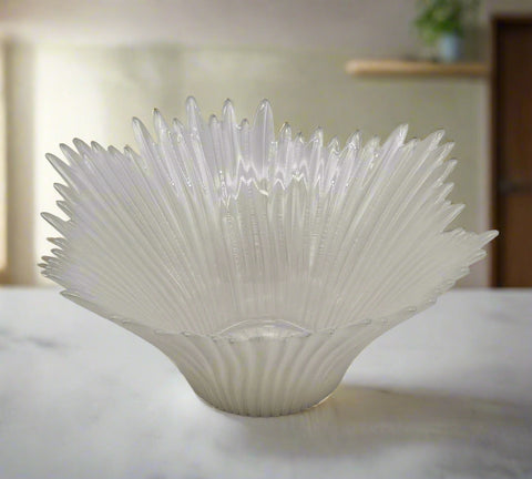 9.5"x5.75"GLASS BOWL-PEARL WHITE
