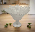 9.5"x8" FOOTED GLASS BOWL-PEARL WHITE