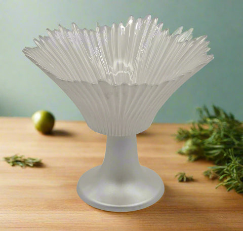 7.5"x7" FOOTED GLASS BOWL-PEARL