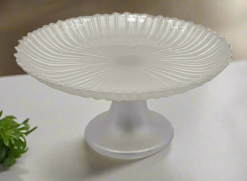 8.25"FOOTED GLASS BOWL-PEARL