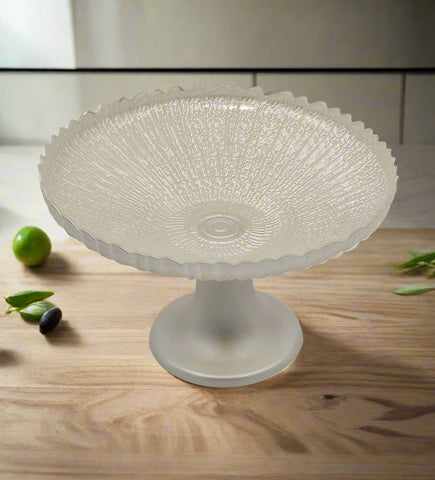 8"x5.5" FOOTED GLASS PLATE-PERAL