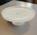 12.5"x5.5" GLASS FOOTED PLATE-PEARL