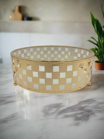 11.5"x3.75" ROUND STAND-GOLD