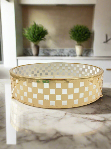 15.5"x3.75" ROUND STAND-GOLD