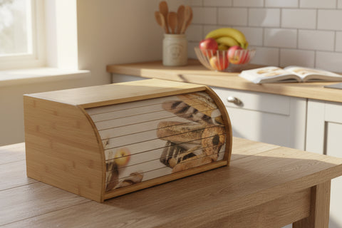 15" WOODEN BREAD BOX