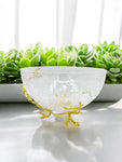8.5"x6"  GLASS BOWL W/GOLD STAND