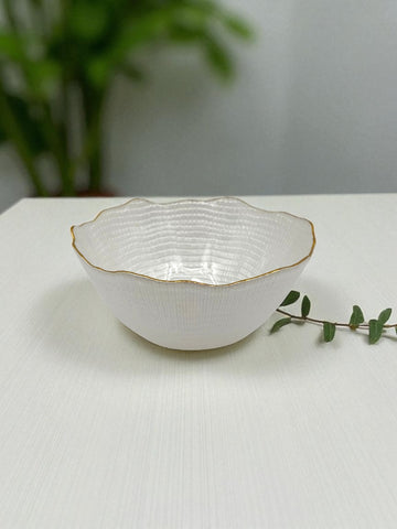 5"x3" GLASS BOWL-GOLD RIM