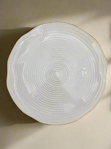 8.25" GLASS PLATE-GOLD RIM